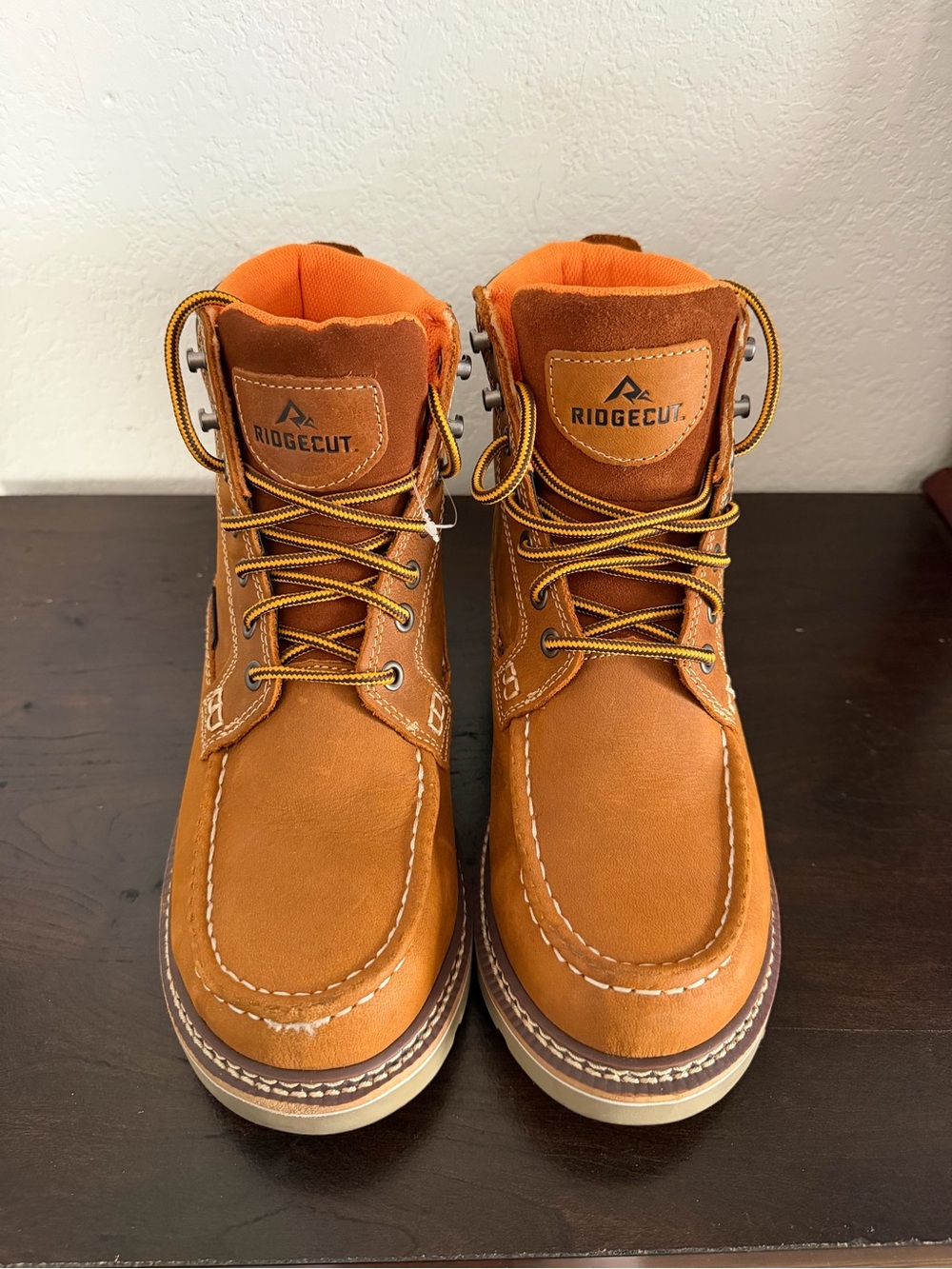 RidgeCut Men's Brown Work Boots - Lace-Up Ankle Support